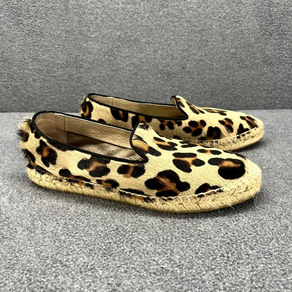 Andrea Barnes Shoes - Andrea Barnes Espadrilles Flat Womens US 8.5 EU 39 Leather Leopard Print Shoes